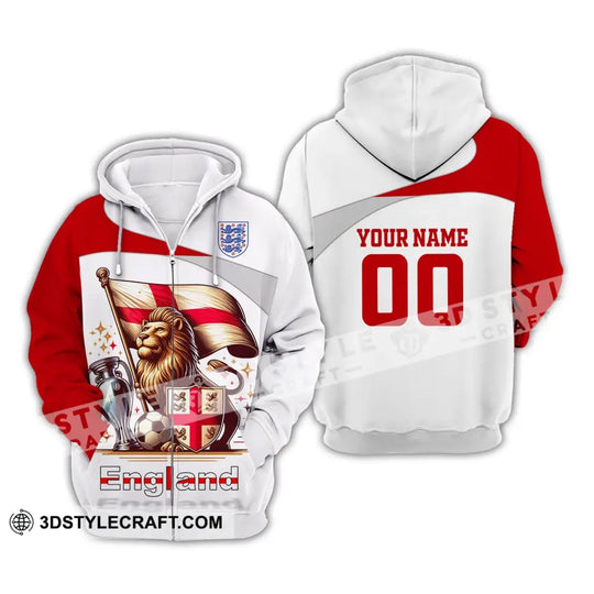 Unisex Shirt, Custom Name and Number England Football Shirt, Euro 2024 England Football Polo Long Sleeve style option 3