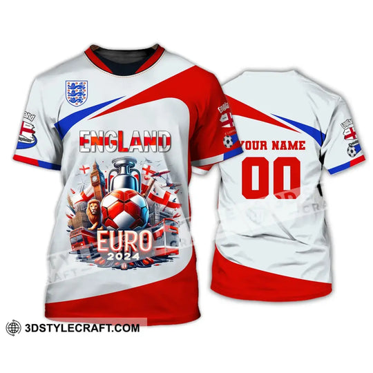 Unisex Shirt, Custom Name and Number England Football Shirt, England Football Polo Long Sleeve, Euro 2024 Shirt style option 3