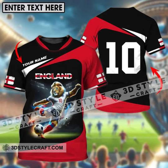Unisex Shirt - Custom Name And Number, England Lion Playing Ball Shirt style option 1