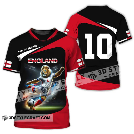 Unisex Shirt - Custom Name And Number, England Lion Playing Ball Shirt style option 3