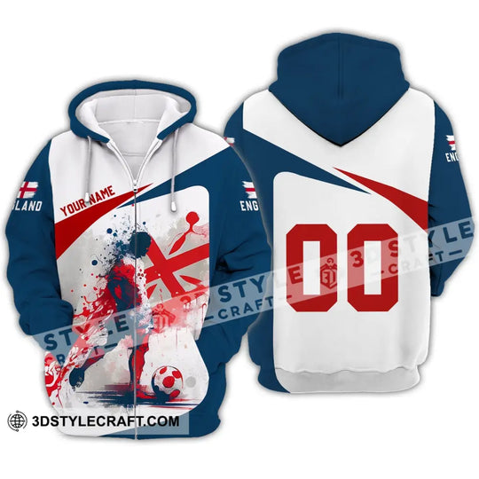 Unisex Shirt - Custom Name And Number, England Man Playing Ball Euro 2024 Shirt style option 3