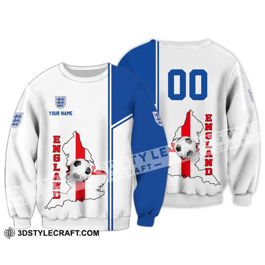 Unisex Shirt - Custom Name And Number Shirt, England Map Ball Shirt, Euro 2024 style option 4