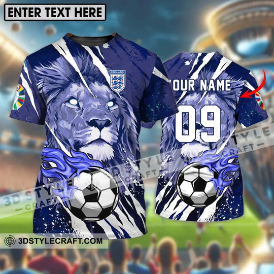 Unisex Shirt - Custom Name And Number Shirt, England Team Lion Ball style option 1