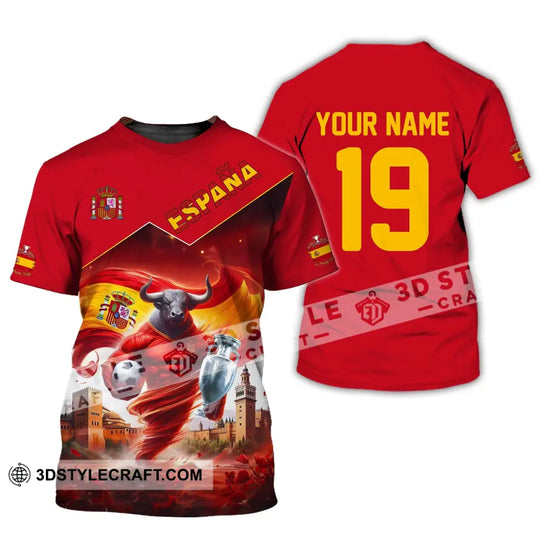 Unisex Shirt, Custom Name and Number España Football Polo Shirt, Euro 2024 Espana Football Hoodie Long Sleeve Shirt style option 2