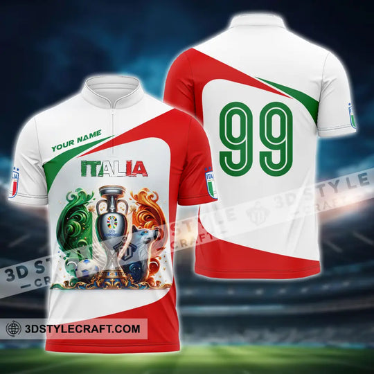 Unisex Shirt - Custom Name And Number Shirt, Euro 2024 Cup Italia National Team Shirt style option 3