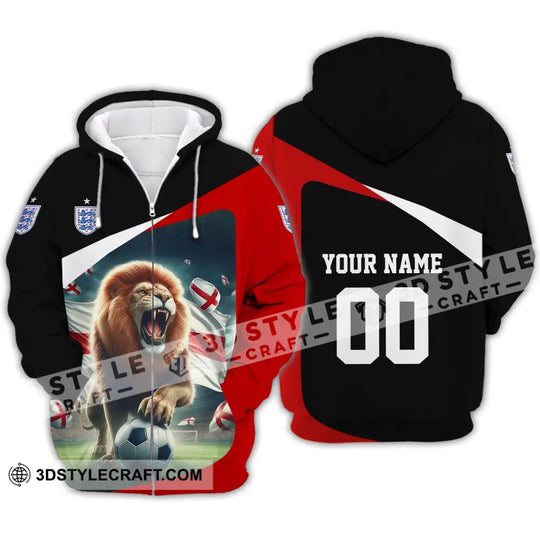 Unisex Shirt - Custom Name And Number, Euro 2024 England Lion Line Shirt style option 3