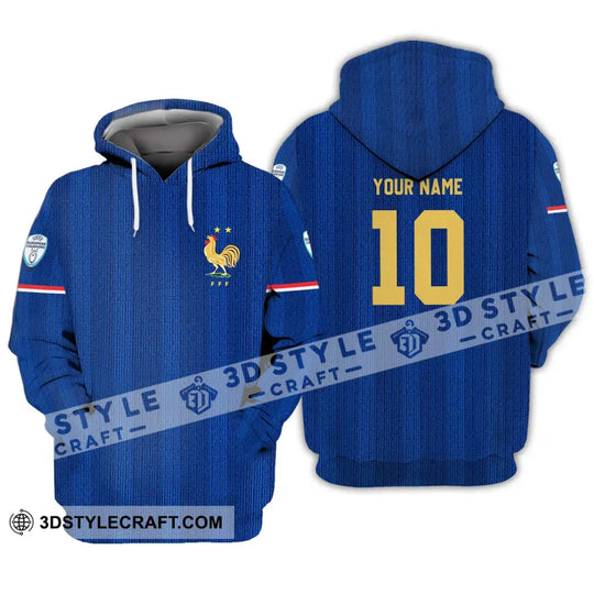 Unisex Shirt - Custom Name And Number Euro 2024 France National Team Blue Shirt style option 3
