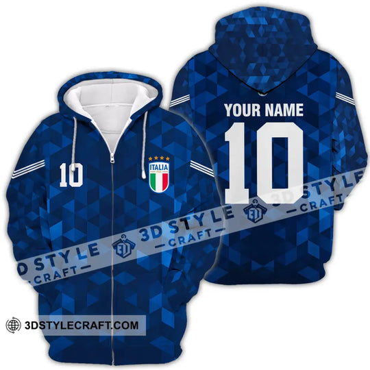 Unisex Shirt - Custom Name And Number, Euro 2024 Shirt Italia National Team Blue style option 4