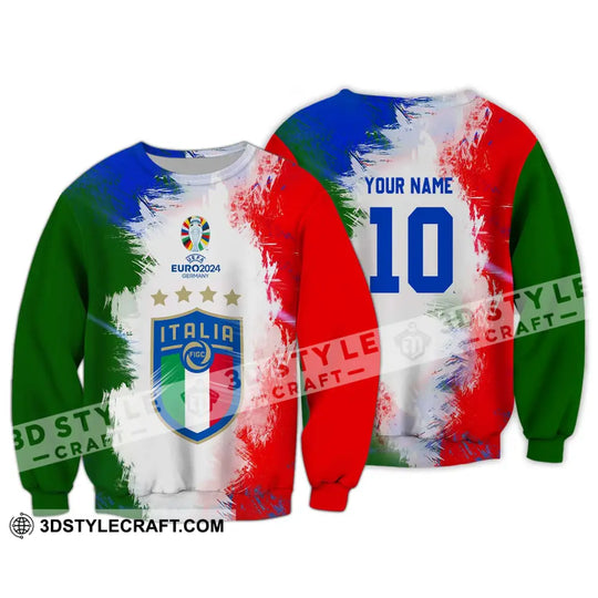 Unisex Shirt - Custom Name And Number Euro 2024 Italia National Team Flag Color Shirt style option 4
