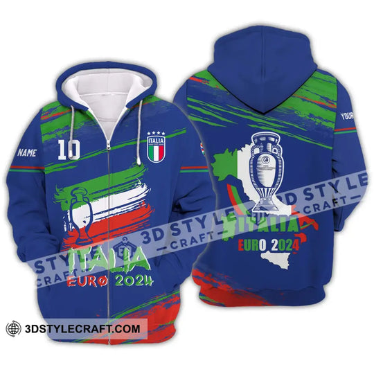 Unisex Shirt - Custom Name And Number Shirt, Euro 2024 Shirt, Italy Team Cup style option 2