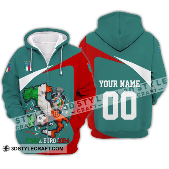 Unisex Shirt - Custom Name And Number, Euro 2024 Italy Team Lover Shirt style option 3