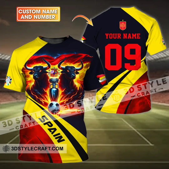 Unisex Shirt - Custom Name And Number Euro 2024 Shirt National Team, Bull Of Spain style option 1