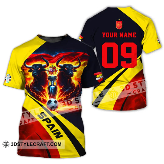 Unisex Shirt - Custom Name And Number Euro 2024 Shirt National Team, Bull Of Spain style option 2