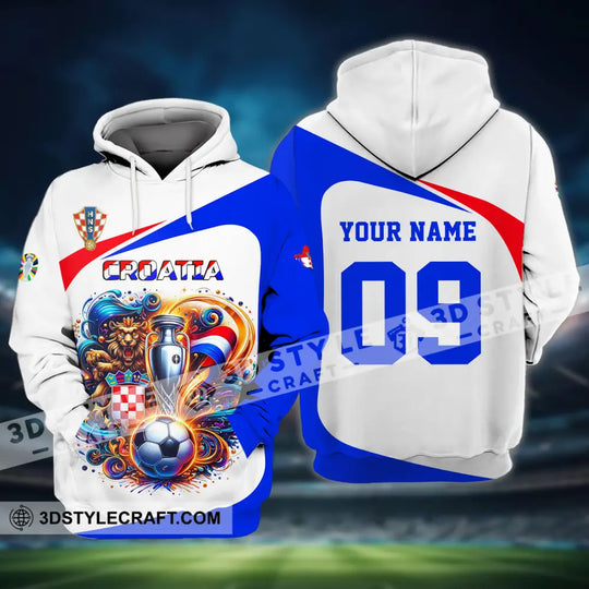 Unisex Shirt - Custom Name And Number Euro 2024 Shirt National Team, Croatia Team Ball And Cup style option 4
