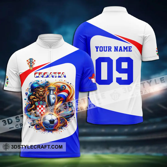 Unisex Shirt - Custom Name And Number Euro 2024 Shirt National Team, Croatia Team Ball And Cup style option 3
