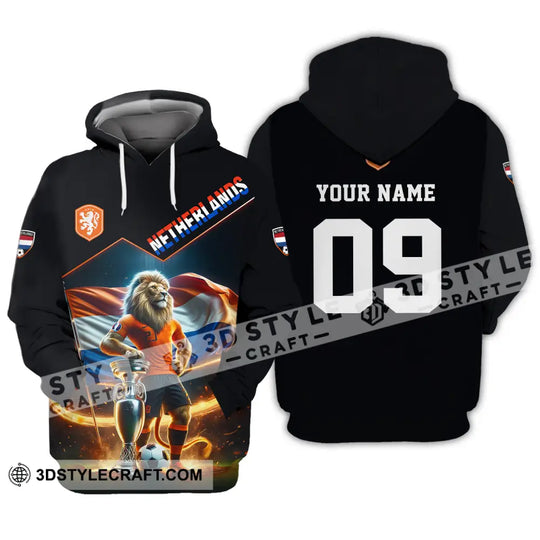 Unisex Shirt - Custom Name And Number Shirt, Euro 2024 National Team, Netherlands Lion style option 4