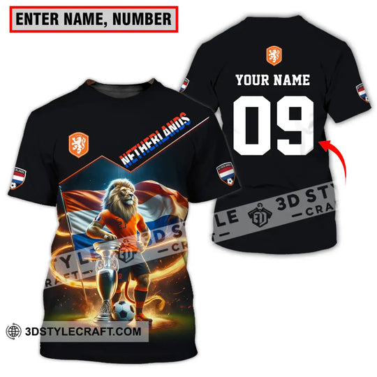 Unisex Shirt - Custom Name And Number Shirt, Euro 2024 National Team, Netherlands Lion style option 1
