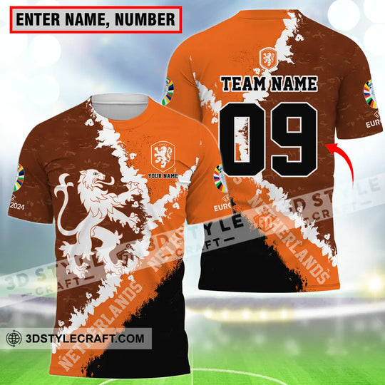 Unisex Shirt - Custom Name And Number Shirt, Euro 2024 National Team, Netherlands style option 1