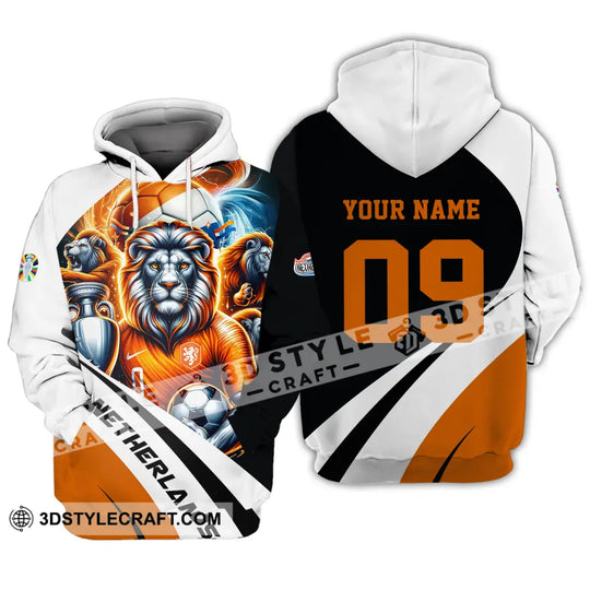 Unisex Shirt - Custom Name And Number Euro 2024 Shirt National Team, Orange Lion Netherlands style option 4