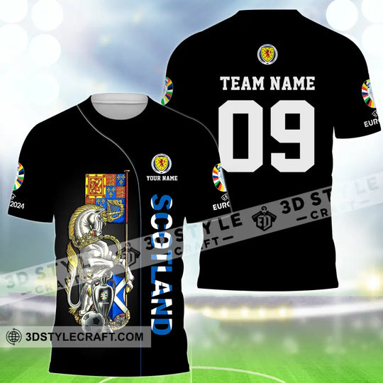 Unisex Shirt - Custom Name And Number Shirt, Euro 2024 National Team, Scotland Team style option 1