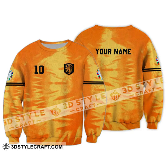 Unisex Shirt - Custom Name And Number Euro 2024 Shirt, Orange Netherlands Shirt style option 4