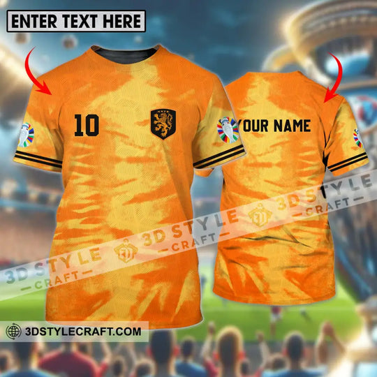 Unisex Shirt - Custom Name And Number Euro 2024 Shirt, Orange Netherlands Shirt style option 1