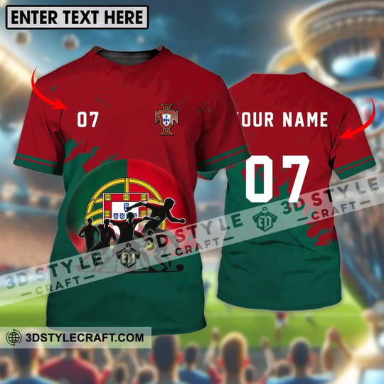 Unisex Shirt - Custom Name And Number, Euro 2024 Portugal Team Shirt style option 1