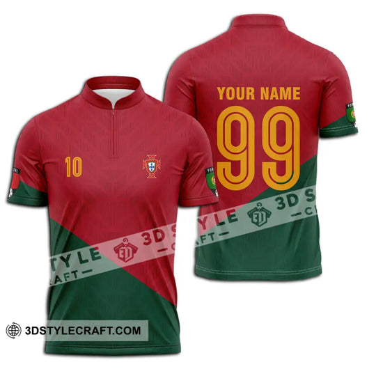 Unisex Shirt - Custom Name And Number Shirt, Euro 2024 Red And Green Shirt Portugal National Team style option 3