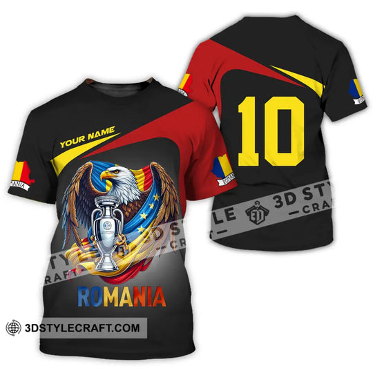 Unisex Shirt - Custom Name And Number Shirt, Euro 2024 Romania style option 2