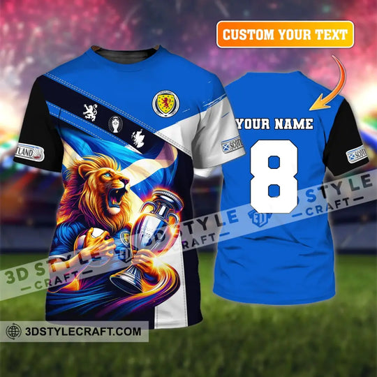 Unisex Shirt, Custom Name and Number Football Shirt, Scotland Football Polo Long Sleeve, Euro 2024 Shirt style option 1
