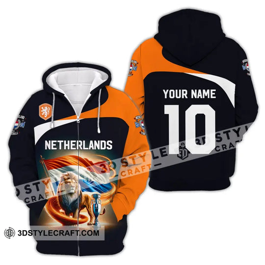 Unisex Shirt, Custom Name and Number Football T-Shirt, Euro 2024 Shirt, Netherlands Football Polo Long Sleeve Shirt style option 4