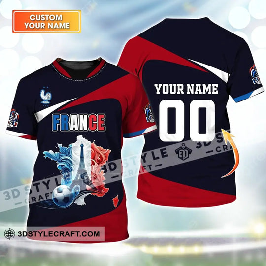 Unisex Shirt, Custom Name and Number France Euro 2024 Football Shirt, France Football Polo Long Sleeve style option 1