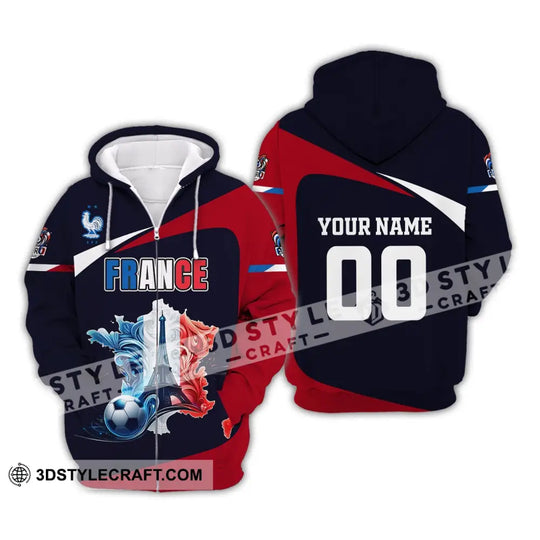 Unisex Shirt, Custom Name and Number France Euro 2024 Football Shirt, France Football Polo Long Sleeve style option 4