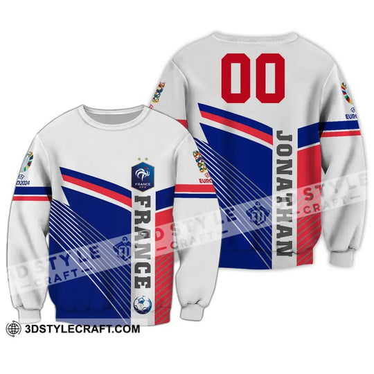 Unisex Shirt - Custom Name And Number Shirt, France National Team Flag Color Shirt style option 4