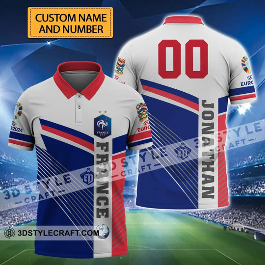 Unisex Shirt - Custom Name And Number Shirt, France National Team Flag Color Shirt style option 1