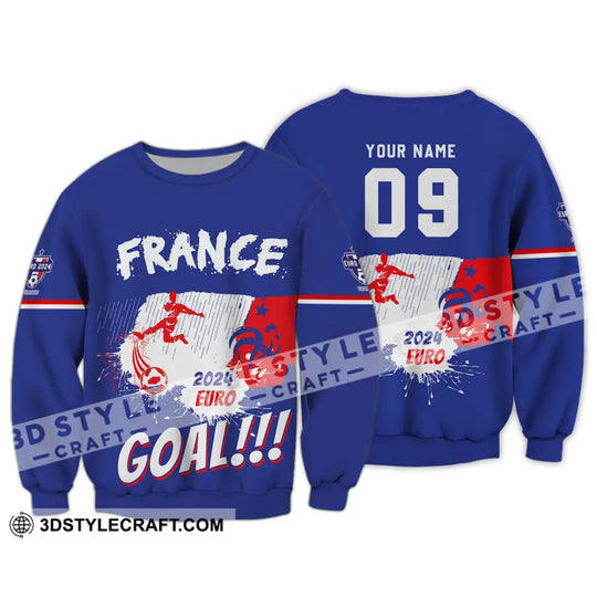 Unisex Shirt - Custom Name And Number Shirt, France Team Euro 2024 style option 4