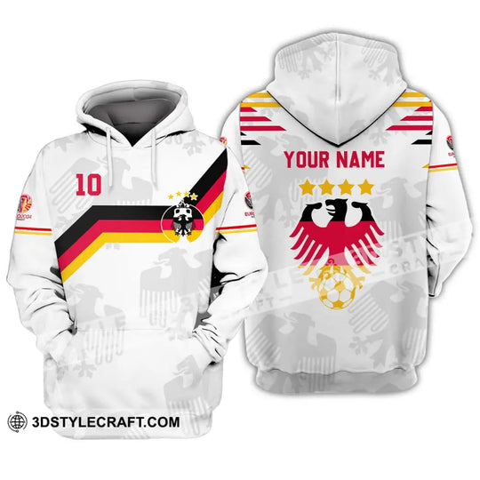 Unisex Shirt - Custom Name And Number, Germany Euro 2024 White Color style option 3