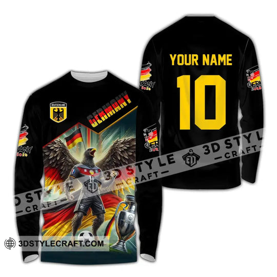 Unisex Shirt, Custom Name and Number Germany Football Shirt, Germany Football Polo Long Sleeve Shirt style option 3