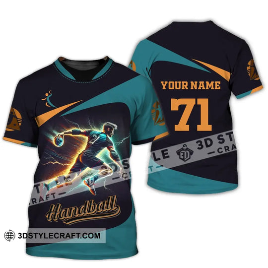 Unisex Shirt, Custom Name and Number Handball Shirt, Handball  Love T-Shirt style option 2