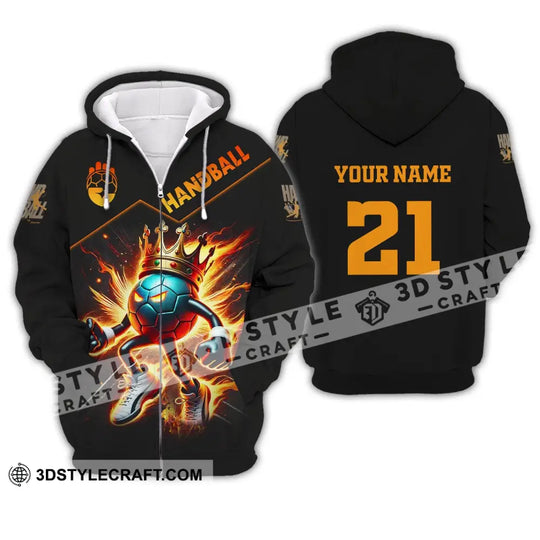 Unisex Shirt, Custom Name and Number Handball Shirt, Handball Love T-Shirt style option 3