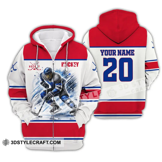 Unisex Shirt, Custom Name and Number Ice Hockey Shirt, T-Shirt for Ice Hockey Club, Gift for Ice Hockey Players style option 3