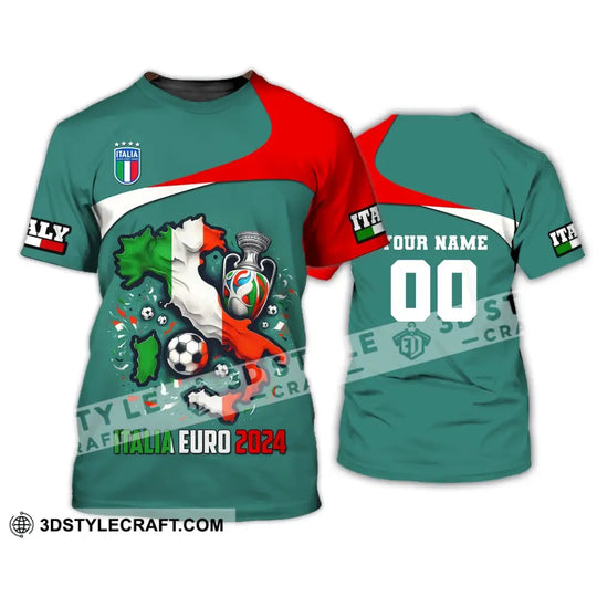 Unisex Shirt, Custom Name and Number Italia Football Shirt, Italia Football Polo Long Sleeve, Euro 2024 Shirt style option 3