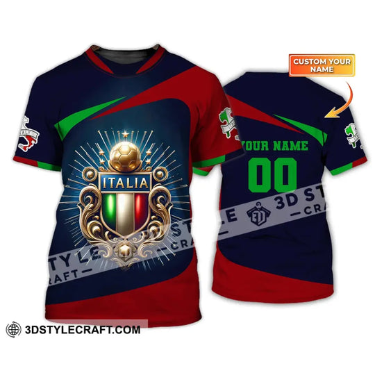 Unisex Shirt, Custom Name and Number Italia Football Shirt, Italia Football Polo Long Sleeve, Soccer Lover Shirt style option 2