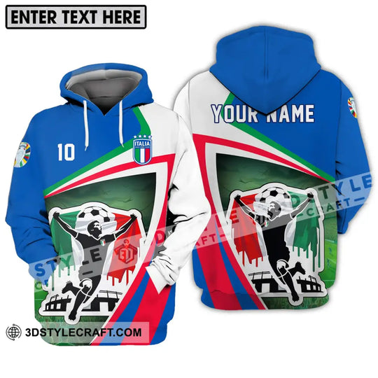 Unisex Shirt - Custom Name And Number Shirt, Italy Euro 2024 National Team style option 3