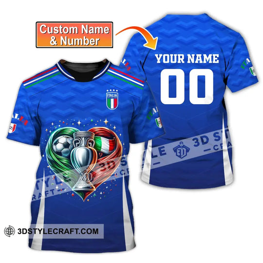 Unisex Shirt, Custom Name and Number Italy Football Shirt, Euro 2024 Shirt, Italy Football Polo Long Sleeve style option 1