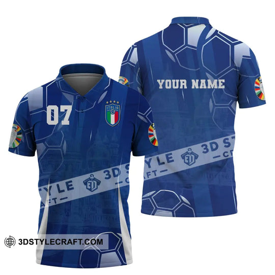 Unisex Shirt, Custom Name and Number Italy Football Shirt, Italy Football Polo Long Sleeve, Italy Euro 2024 Shirt style option 4