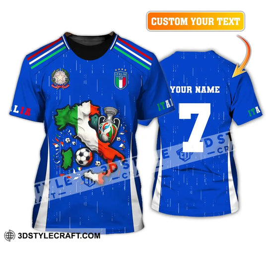 Unisex Shirt, Custom Name and Number Italy Football Shirt, Italy Football Polo Long Sleeve, Italy Euro 2024 Shirt style option 1