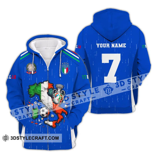 Unisex Shirt, Custom Name and Number Italy Football Shirt, Italy Football Polo Long Sleeve, Italy Euro 2024 Shirt style option 3