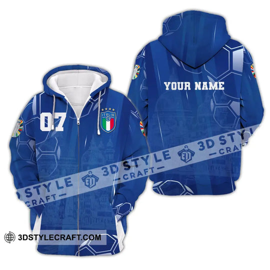 Unisex Shirt, Custom Name and Number Italy Football Shirt, Italy Football Polo Long Sleeve, Italy Euro 2024 Shirt style option 3