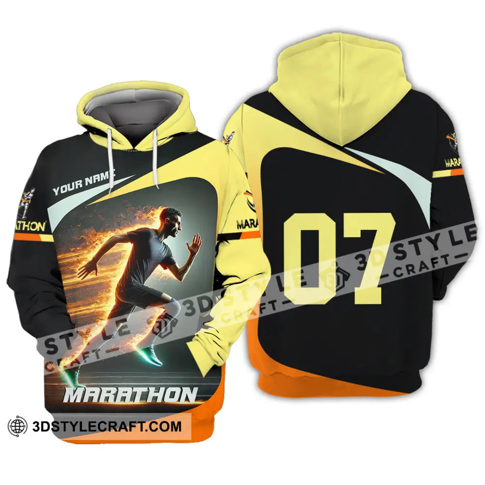 Unisex Shirt Custom Name And Number Marathon Lover Gift Hoodie / S T-Shirt